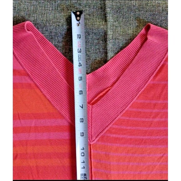 Sweater size M Womans Coldwater Creek red Pink cardigan long sleeve with v neck - Picture 5 of 10
